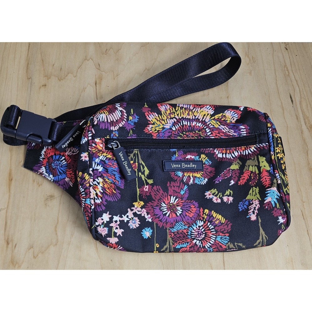 Vera Bradley Midnight Wildflowers Belt Bag Waist Pack Crossbody Floral Black